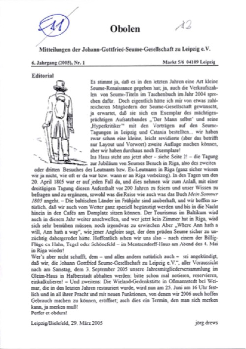 Obolen 2005 · Heft 1, Titelseite
