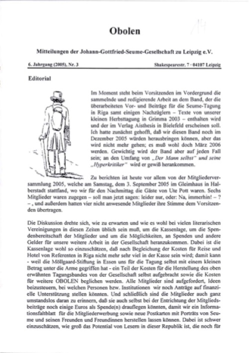 Obolen 2005 · Heft 3, Titelseite