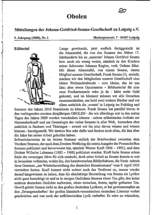Obolen 2008 · Heft 2, Titelseite
