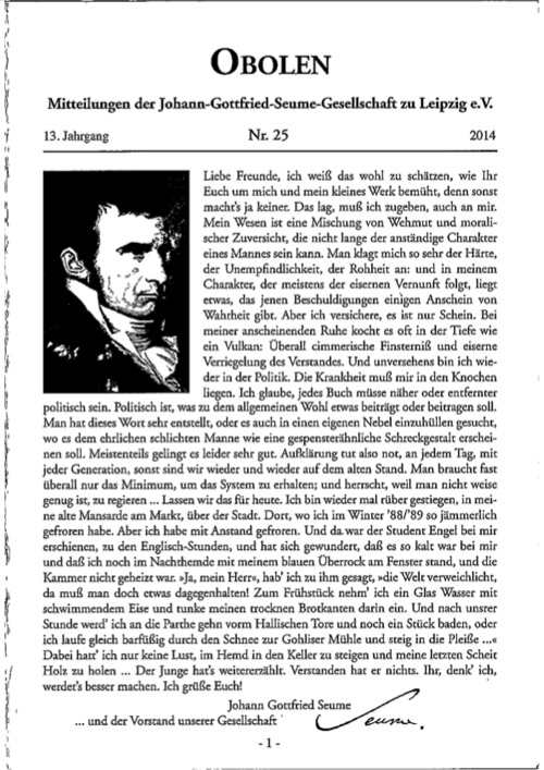 Obolen Nr. 25 · 2014, Titelseite
